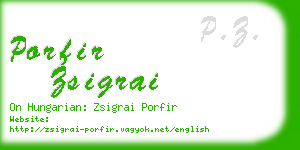 porfir zsigrai business card